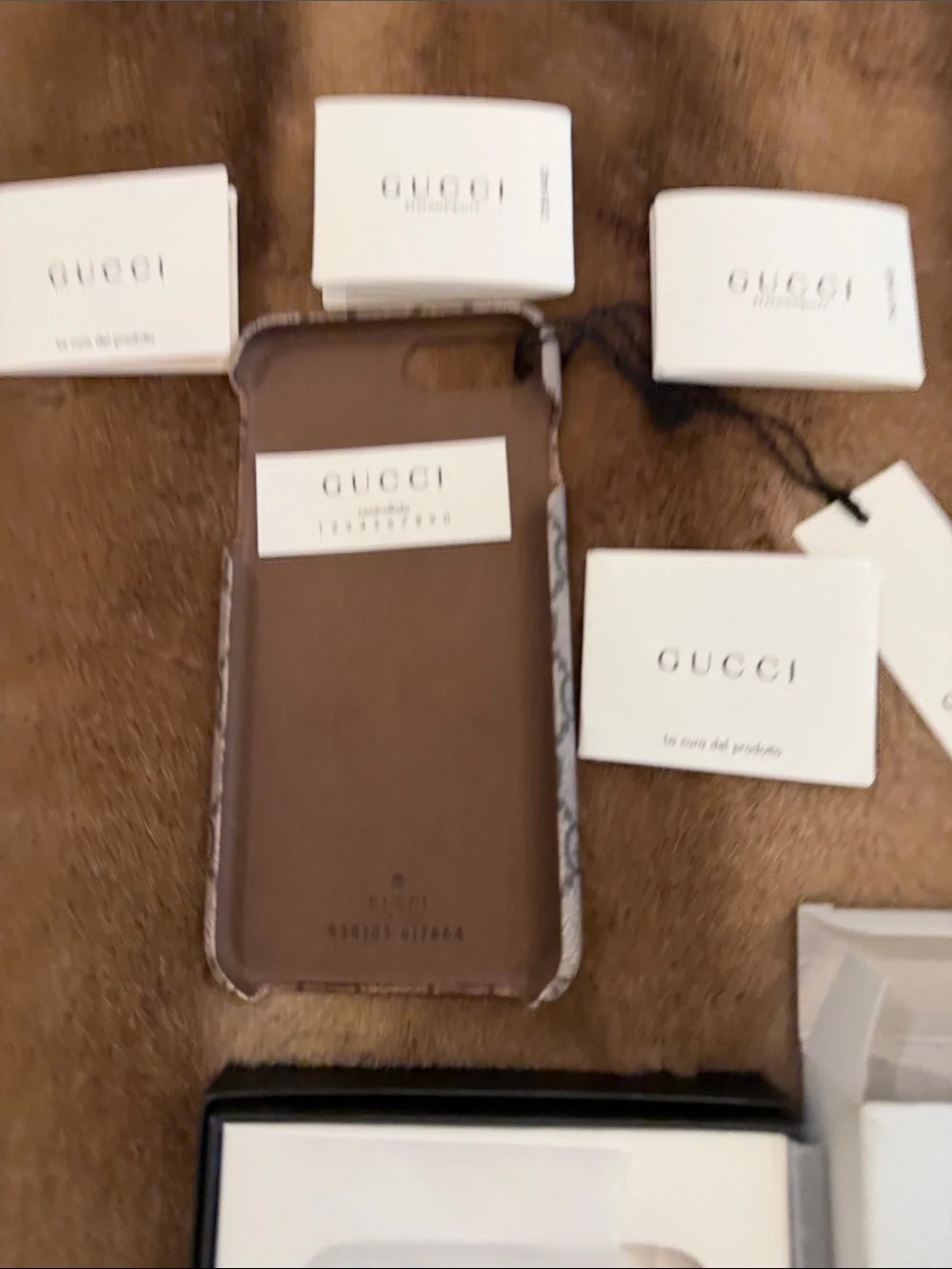 Gucci Cream and Black Branded Phone Case